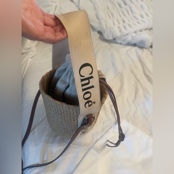 Chloe Woody Small Basket Bag - Natural Tan - Picture 3 of 5